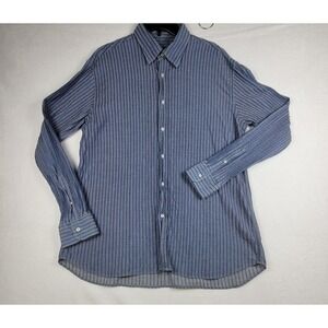 Paul & Shark Yachting Dress Shirt Men's Large Button Down Cotton Blue Italy